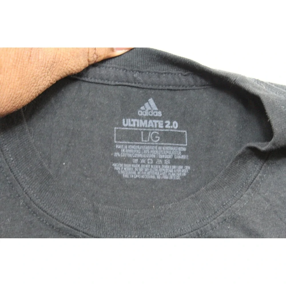 Adidas T-Shirt Mens Large Black Excellent Climalite Performance Short Sleeve Tee
